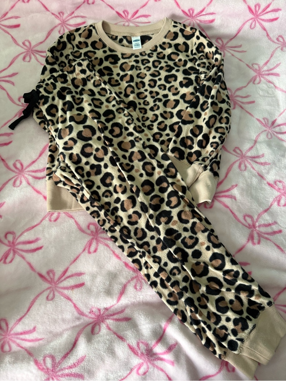 Old Navy Leopard Print Kids Pajama Set - Beige, Black, Brown